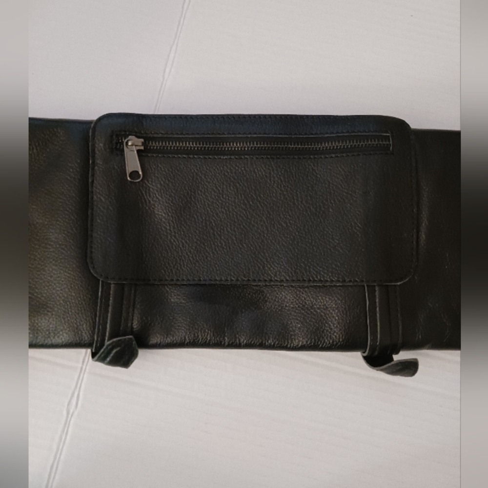 Chef's Knife Roll Bag, LE MINUIT by MARION Genuine Calf Top Grain Black Leather - Picture 12 of 12